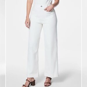 Women's Spanx Cropped Wide Leg White Jeans